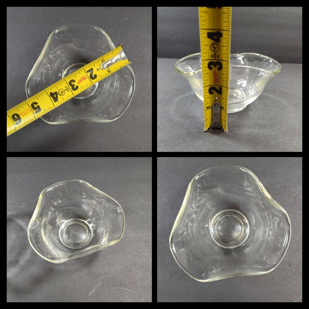 Vintage Three Lobed Clear Glass Trefoil Dish/Bowl - for Nuts, Candy, Condiments